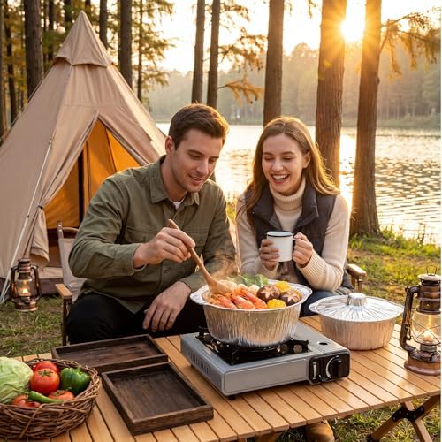 Ziliny Disposable Aluminum Pot with Lid Round Foil Pans Disposable