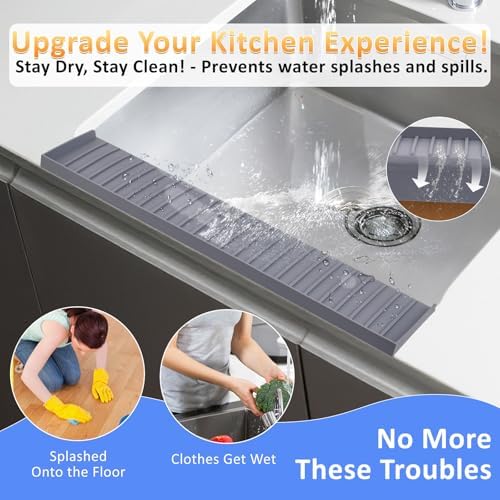 Silicone Sink Edge Protector, 4" x 30" for Kitchen & Bathroom