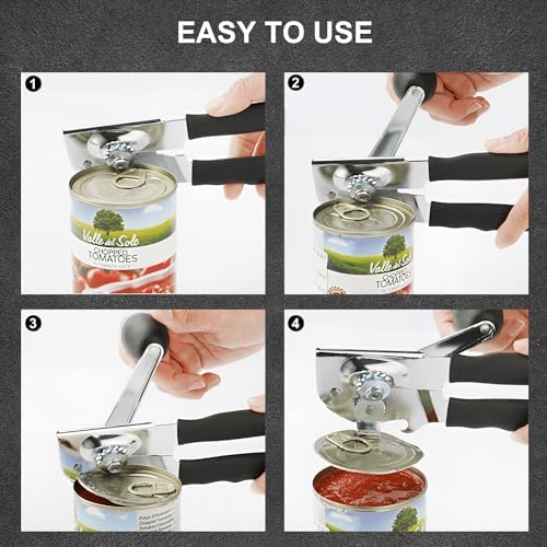 Hand Crank Can Opener Manual Heavy Duty with Comfortable Extra-long