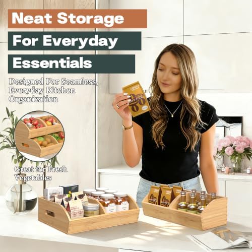 Potato and Onion Storage Bin, Stackable Pantry Organizers for Kitchen