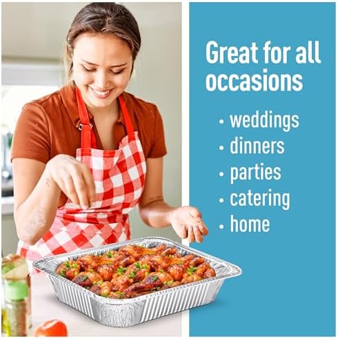 Disposable Aluminum Foil Pans with Lids, 20-Piece Combo Set, 9x13 &