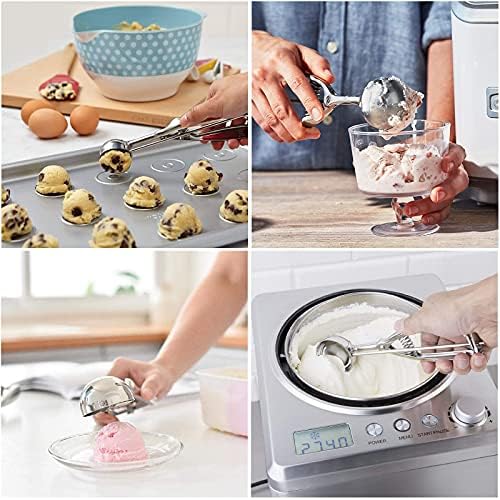 Ice Cream Scoop, 3Pcs Cookie Scoop Set, Stainless Steel Ice Cream