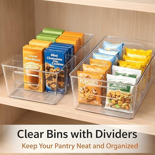 6 Pack Pantry Organizers and Storage, Food Storage Containers with 3