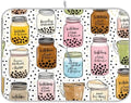 OTVEE Drink Pattern Art Dish Drying Mat for Kitchen Counter Absorbent
