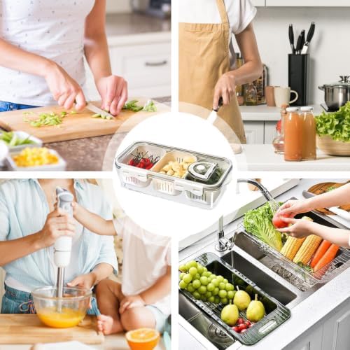 Food Containers Divided Transparent Keeper Container With Lid