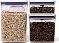 OXO Plastic Airtight Pop Containers Rectangle 3 Piece Set with Scoop