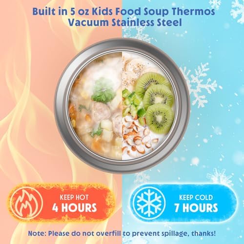 DaCool Upgraded Kids Lunch Box with Thermo for Hot Food 1400ml Child