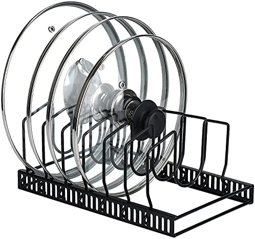 Toplife Pot Lids Organizer Rack for Cabinet and Countertop, 7+ Pan