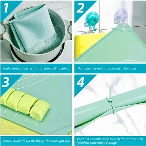 2-Piece Silicone Baking Mat Set with Rolling Pin, 12-Inch