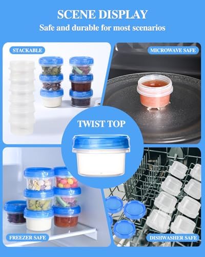 Salad Dressing Containers, [8 Pack*2 oz] Reusable Easy to Open