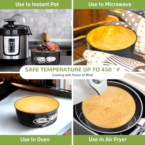 ZeroPone 4 Pack Mini Springform Pan Set for Mini Cheesecake Pizza