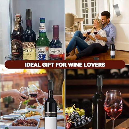 2 PACK Vacuum Wine Stopper with 2 PACK Wine Foil Cutter Tool, Wine