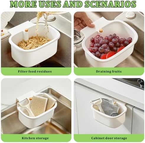 Kitchen Sink Drain Strainer Basket, Square, White