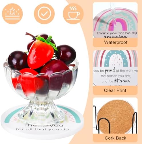 Tioncy 24Set Thank You Appreciation Coasters Teacher Employee Gift