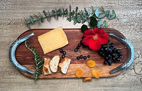 Serving Tray with Unique Metal Handles | Best Serving for Salads