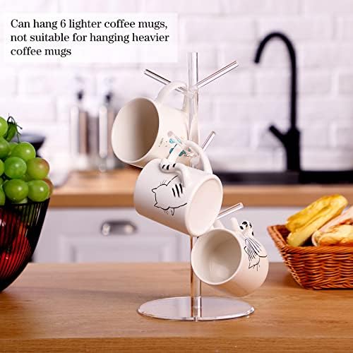Patelai 14 Inch Acrylic Coffee Mug Tree Coffee Mug Rack Cup Holders