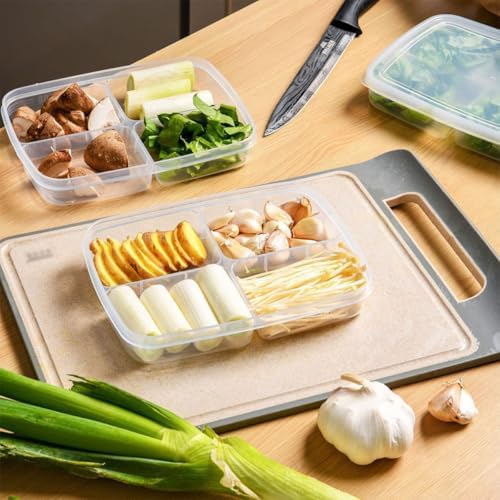Garneck 2pcs Fridge Food Container with Lid, Plastic Organizer Xmas