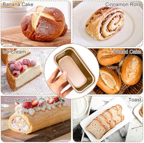 12Pc Mini Loaf Pans for Baking,6.1x3.3x1.7“ Nonstick Carbon Steel