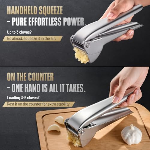 Uinxan 304 Stainless Steel Garlic Press