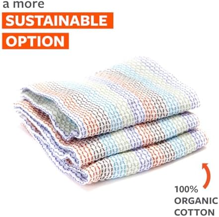 Full Circle Tidy 100% Organic Cotton Dish Cloths, Kitchen Towels