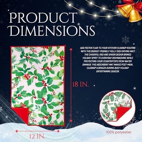 6-Piece Happy Holidays Kitchen Set, 2 Towels 2 Pot Holders Oven Mitt