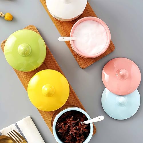 Salt Pot, Solid Color Porcelain Sugar Pot, For Coffee Bar, Sugar Bowl