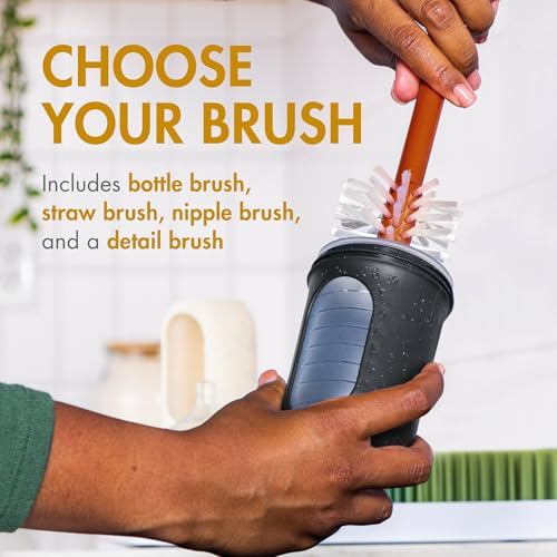 Boon Mod Baby Bottle Brushes - Includes Bottle Cleaner Brush, Straw