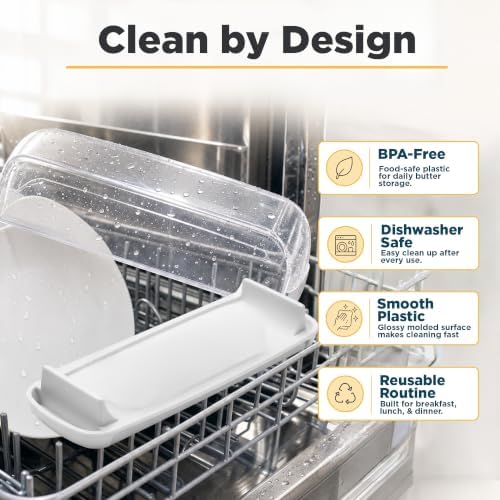 Butter Hub Clear Butter Dish with Lid for Countertop, Plastic, US