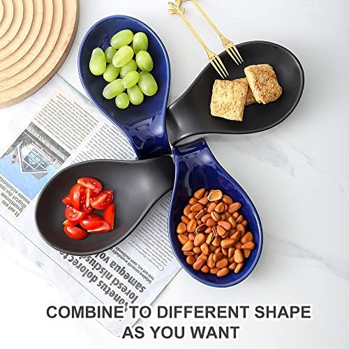 Nihow Ceramic Spoon Rest for Stove Top/Kitchen Counter,Black