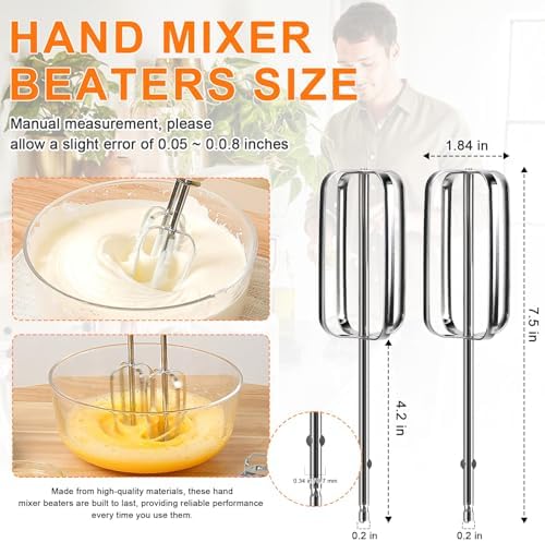 6 Pack Hand Mixer Beaters Attachments Compatible with Hamilton Beach