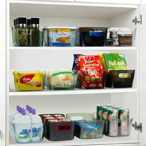 Tiawudi 8 Pack Clear Plastic Storage Bins