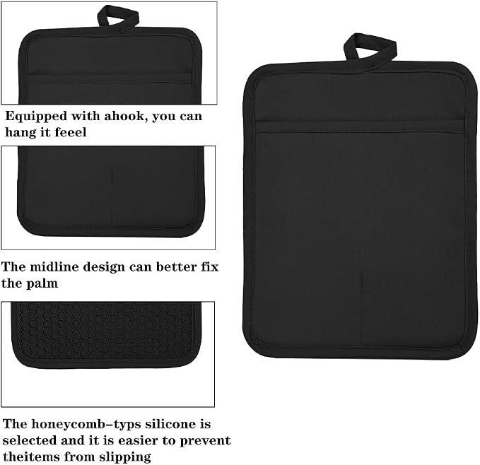Oven Pot Holder with Pocket Cotton Heat Resistant Coaster Potholder Kitchen Hot - Image 3