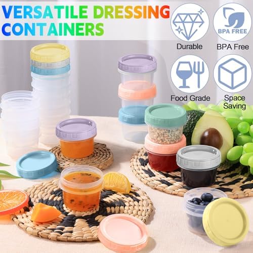 Yomarket 12pcs 2 oz Salad Dressing Container To Go Small Sauce