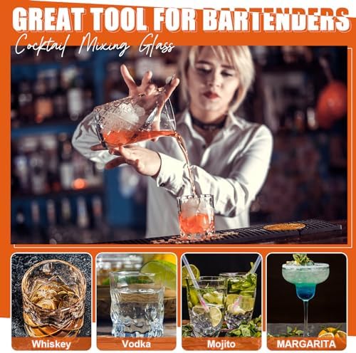 Dandat 4 Pcs 24 oz Cocktail Mixing Glass Thick Base Stirring Glass