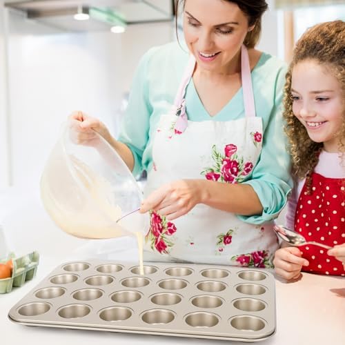 Beasea Mini Muffin Pan 24 Cups Nonstick, 1 Pack 24 Mini Small Cup Non