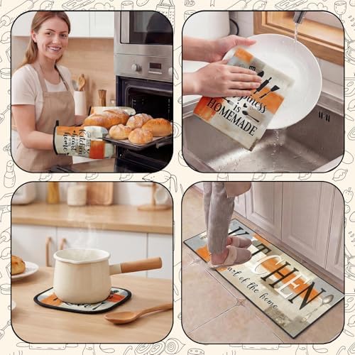 Kitchen Decor and Accessories Set of 10, Orange Beige