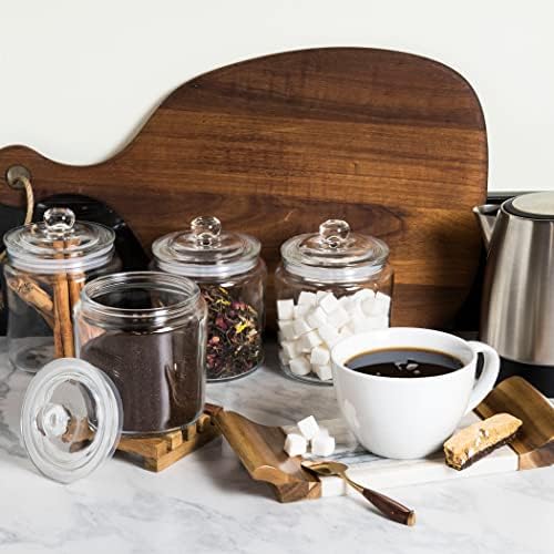 1 Gallon Glass Cookie Jars + Labels & Marker - Set of 2 Canister Sets