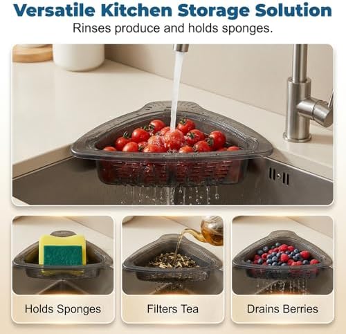 Magnetic Corner Sink Strainer Basket, 2026 New Upgraded Corner Sink