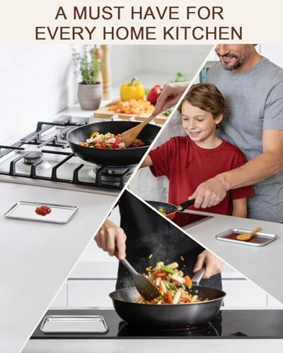 2 Pack Spoon Rest for Stove Top Kitchen Counter Stainless Steel Spoon