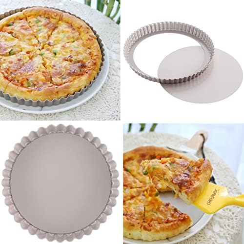 CHEFMADE Tart Pan Set, 7" and 9" Round Pie Pan with Removable Loose