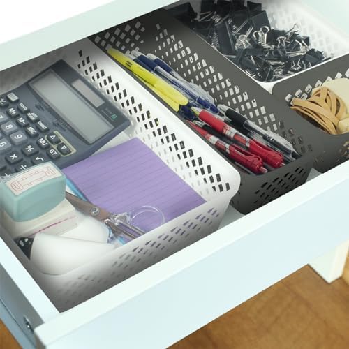 Glad Plastic Storage Basket Set - Multipurpose Drawer Trays, Kitchen