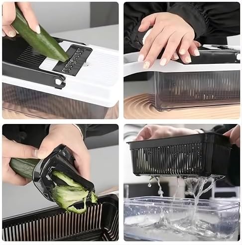 25-in-1 Vegetable Chopper with Container, Interchangeable Blades
