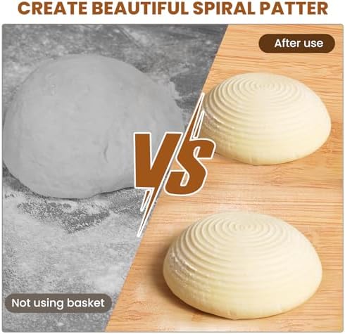 Kikcoin 6 Pack 5 Inch Banneton Bread Proofing Baskets