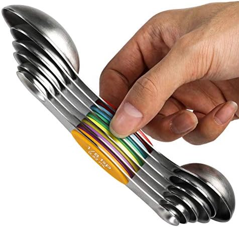 Magnetic Measuring Spoons Stainless Steel Dual Sided Teaspoons