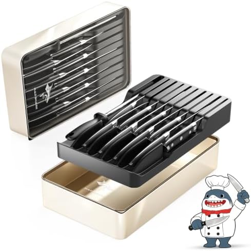 MAD SHARK 2-in-1 Knife Holder Drawer with Clear Lid
