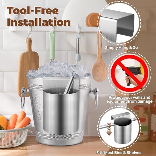 PRETYZOOM Ice Scoop Holder Hanging Organizer, Heavy Duty Metal Storage