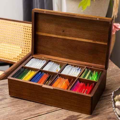 Acacia Wooden Tea Bag Organizers, Tea packet Storage Boxes, Tea Caddy