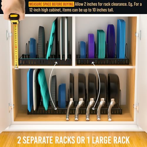 Norcalway Expandable Pots and Pans Lid Organizers - 11 Dividers