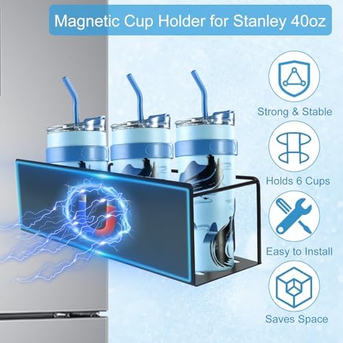 Strong Magnetic Stanley Cup Holder for Fridge, 2 Pack Magnetic Water