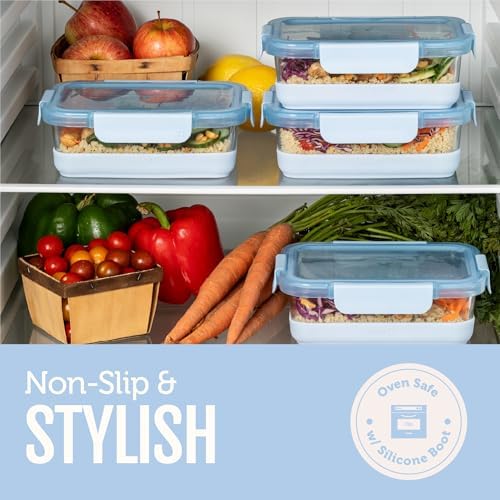 Ello Duraglass Refresh 10-Piece 3.4-Cup Meal Prep Containers